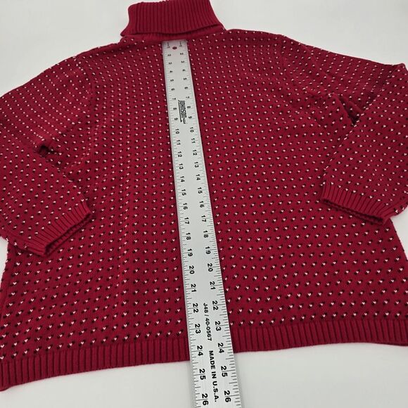 Karen Scott Women's XL Red Knit Turtle Neck Sweater Christmas Valentines. (1132) - Picture 5 of 7